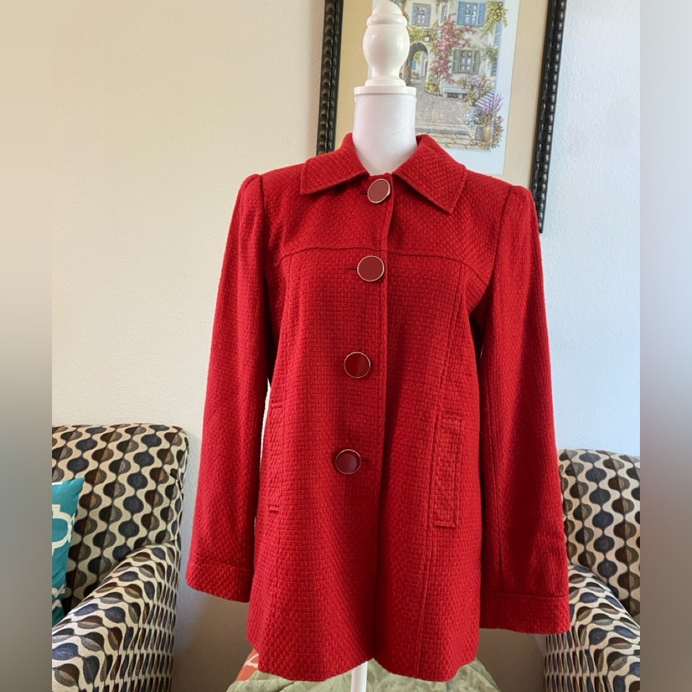 Harve Bernard Women's Red Textured Blazer, Coat, Women’s Size 4